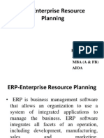 ERP-Enterprise Resource Planning: By: Ashwani Singh Mba (A & FB) Aioa