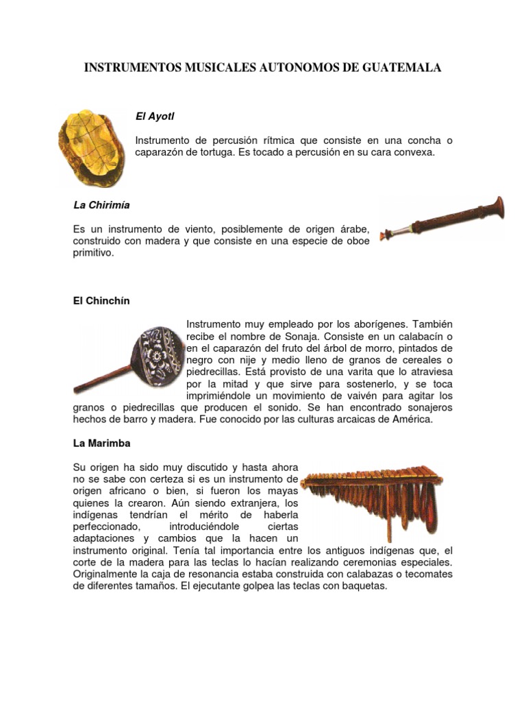 Instrumentos Musicales de Guatemala | PDF | Instrumentos musicales ...