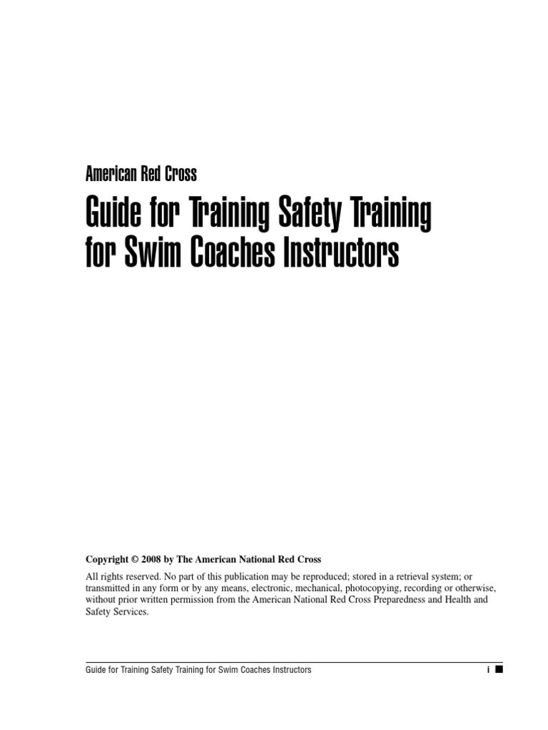 Guide For Training Safety Training For Swim Coaches Instructors PDF
