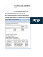 Forecasting Google Share Prices: 1. Augmented Dickey Fuller Unit Test For Stationarity