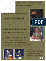 The University of the Arts - Graduate Jazz Studies Program welcomes Lewis Porter with J.Michael Harrison - February 19, 2013