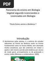 Panorama Do Ensino Em Biologia Vegetal Segundo Licenciandos