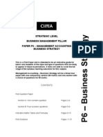 CIMA P6 Management Accounting Business Strategy Solved Past Papers