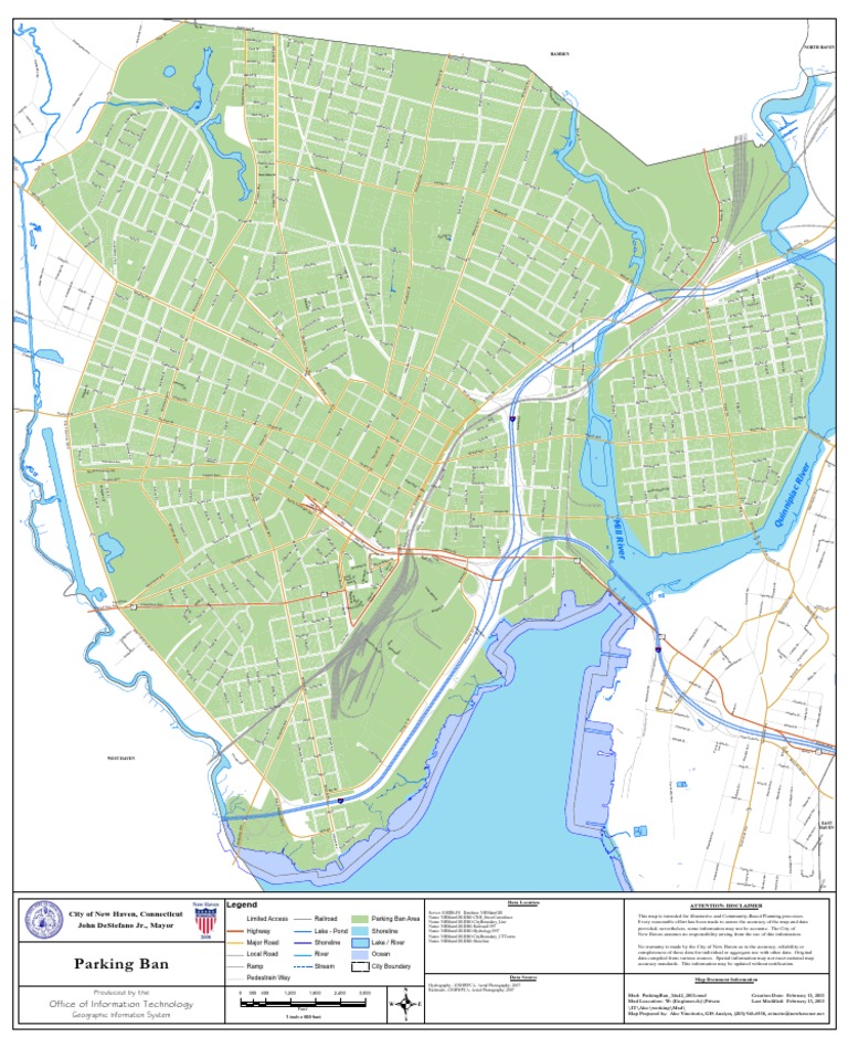 New Haven Parking Ban Map PDF