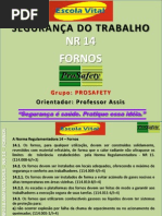 Apresentação Trabalho NR 14 FORNOS Orientador Professor Assis