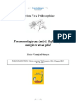 [Vox Philosophiae] Horia-Vicenţiu Pătraşcu - Fenomenologia nesimţirii. Reflecţii pe marginea unui ghid