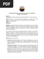 Ficha bibliográfica para la valoración de las colecciones Arqueológicas