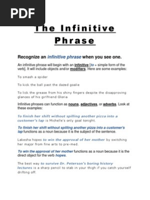 5 Phrase Infinitive