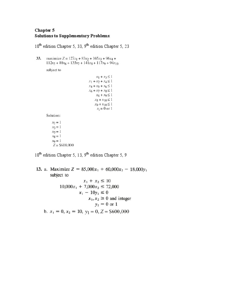 Chapter 5 Supplementary Problem Solutions | PDF