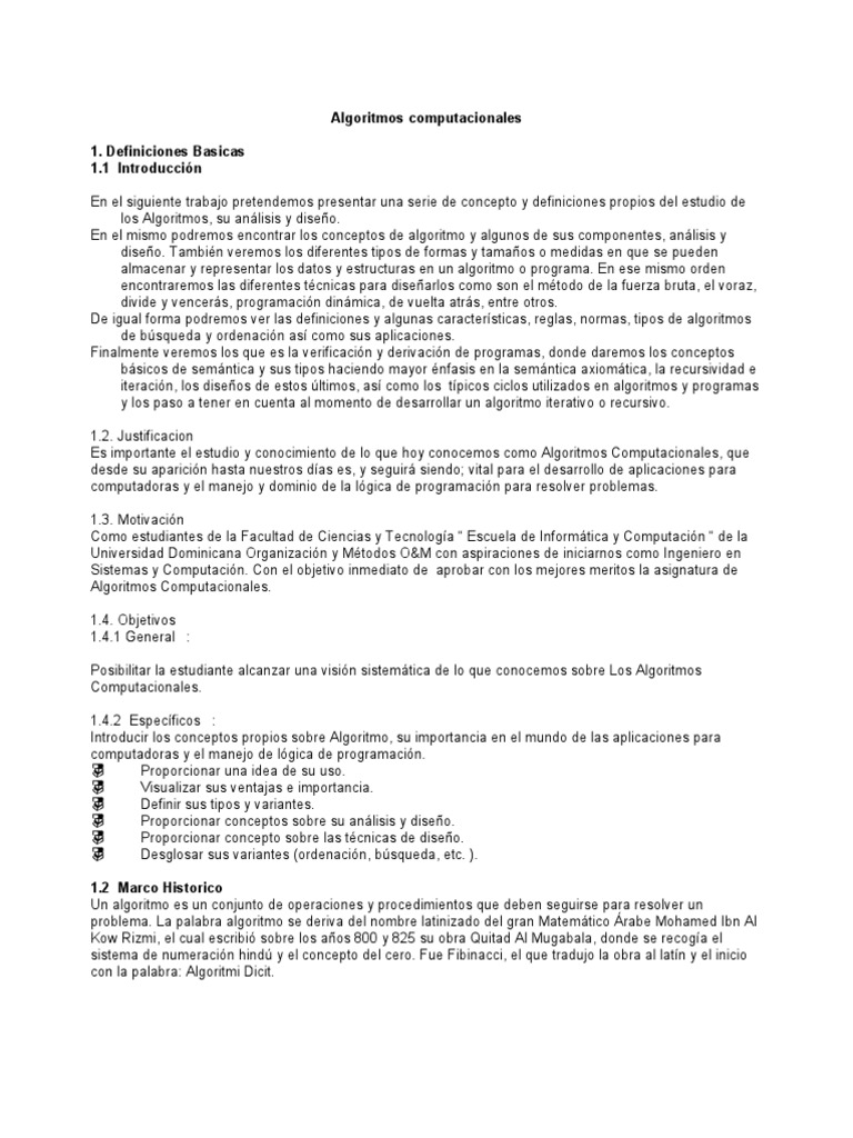 Algoritmos Computacionales | PDF | Algoritmos | Programa de computadora