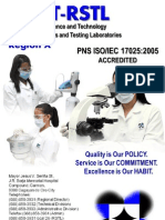 DOST-X RSTL Brochure of Testing and Calibration Services