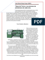 Distintos Tipos de Torno y Proceso de Manufactura