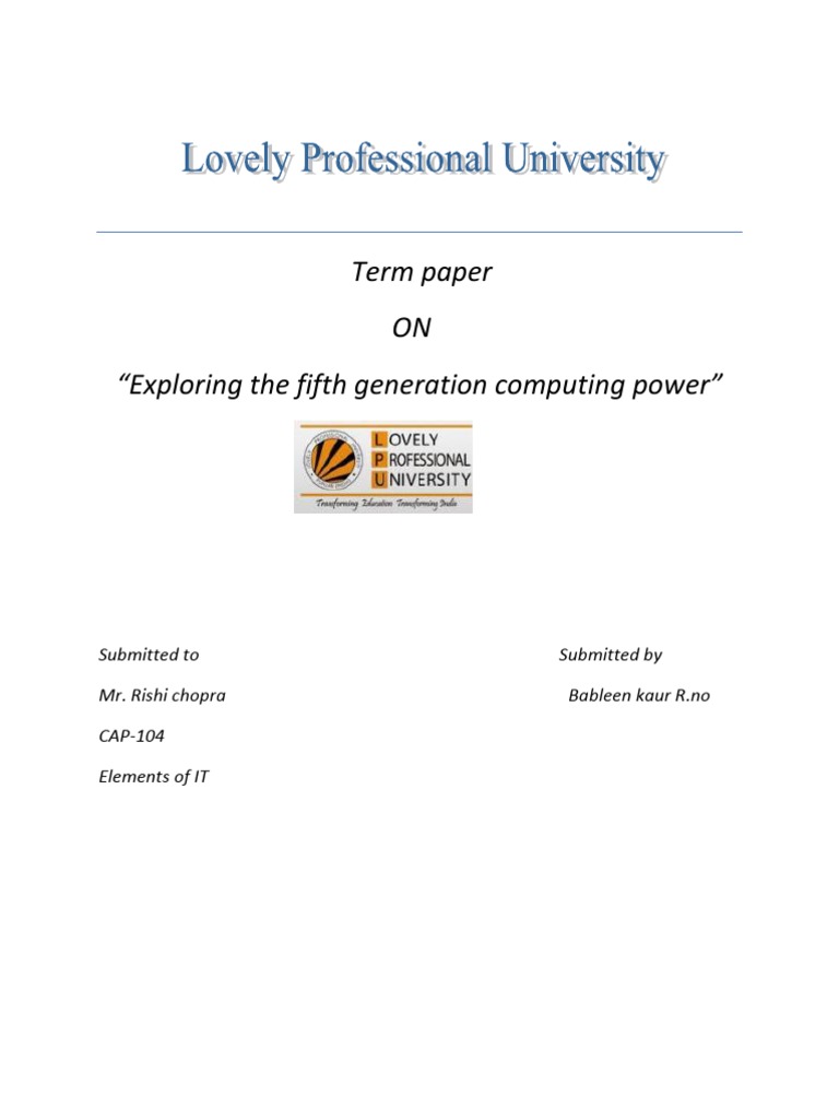 Term Paper ON 