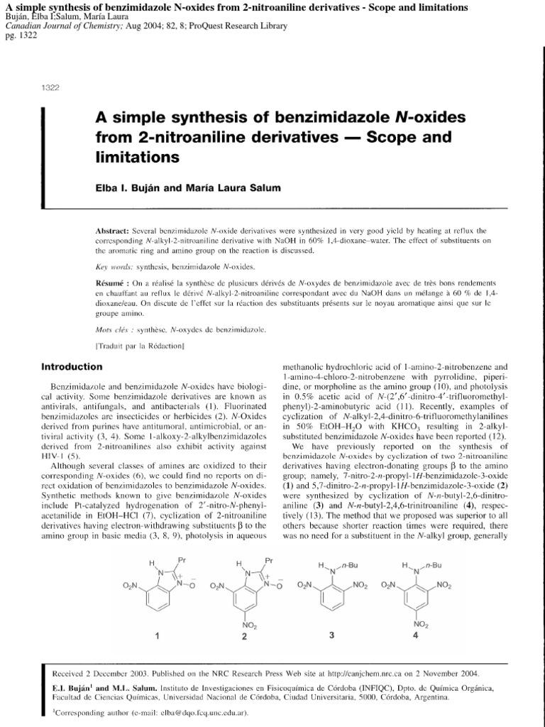 Synthesis of Benzimidazole N-Oxides | PDF | Self-Improvement
