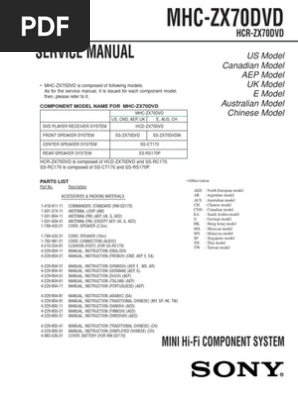 Sony MHCZX-70-DVD Service Manual | PDF | Business | Computers