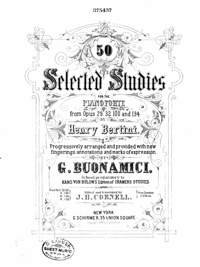 Bertini. - 50 Selected Studies From Opus 100,29,32 & 134 | PDF