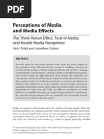 Download Perceptions of Media and Media Effects - Tsfati and Cohen 2012 by Dennis Caasi SN125592175 doc pdf