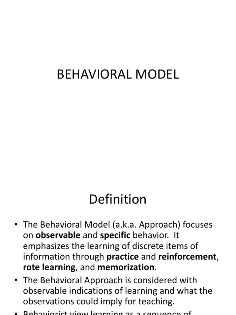Behavioral Model | PDF | Reinforcement | Learning