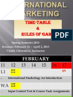 INTERNATIONAL MARKETING - Time-Table