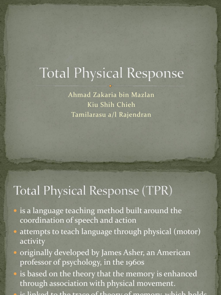 Total Physical Response Language Method | PDF | Human Communication ...