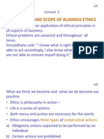 Nature and Scope of Business Ethics: Lesson 1
