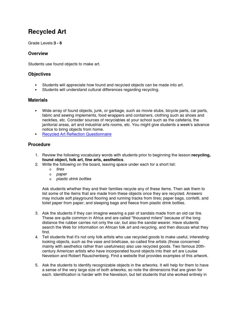 Recycled Art | PDF | Recycling | Paintings