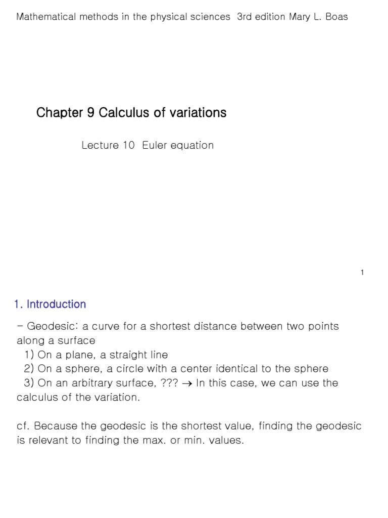Calculus of Variations PDF Lagrangian Mechanics Calculus Of