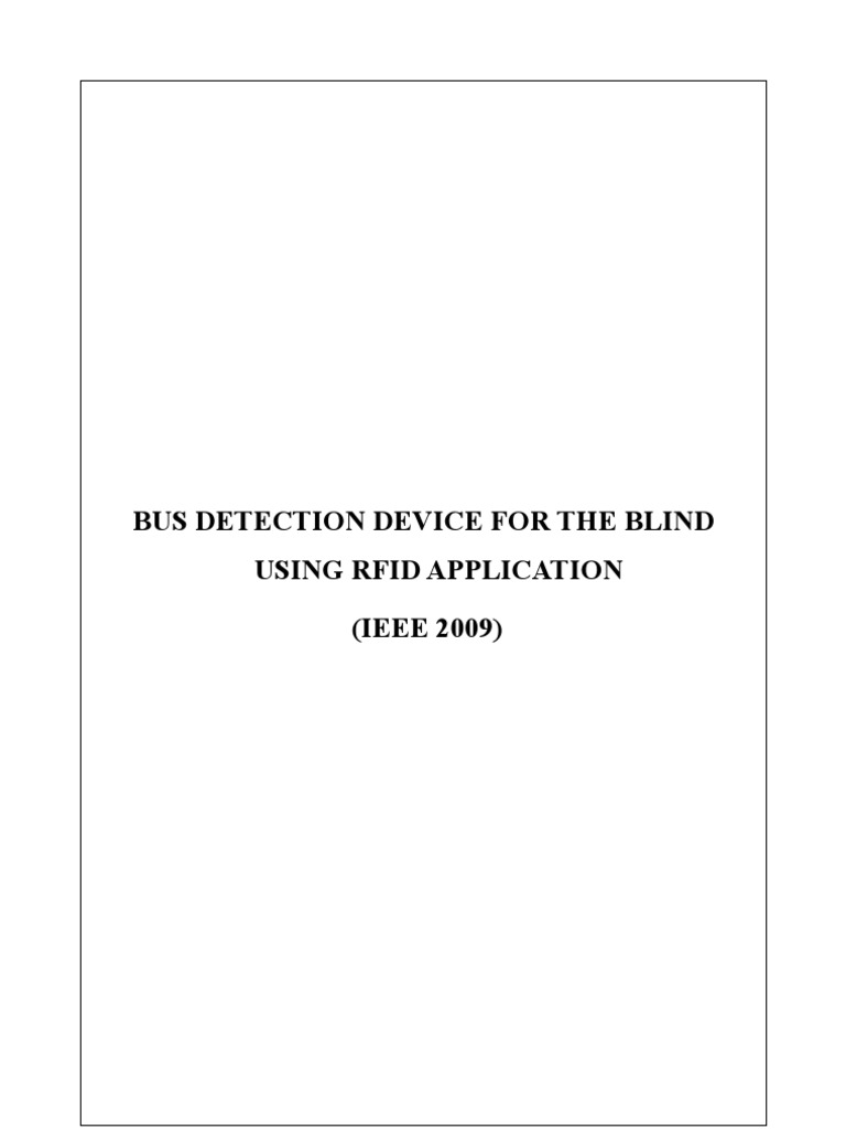 RFID Bus Detection for the Blind | PDF