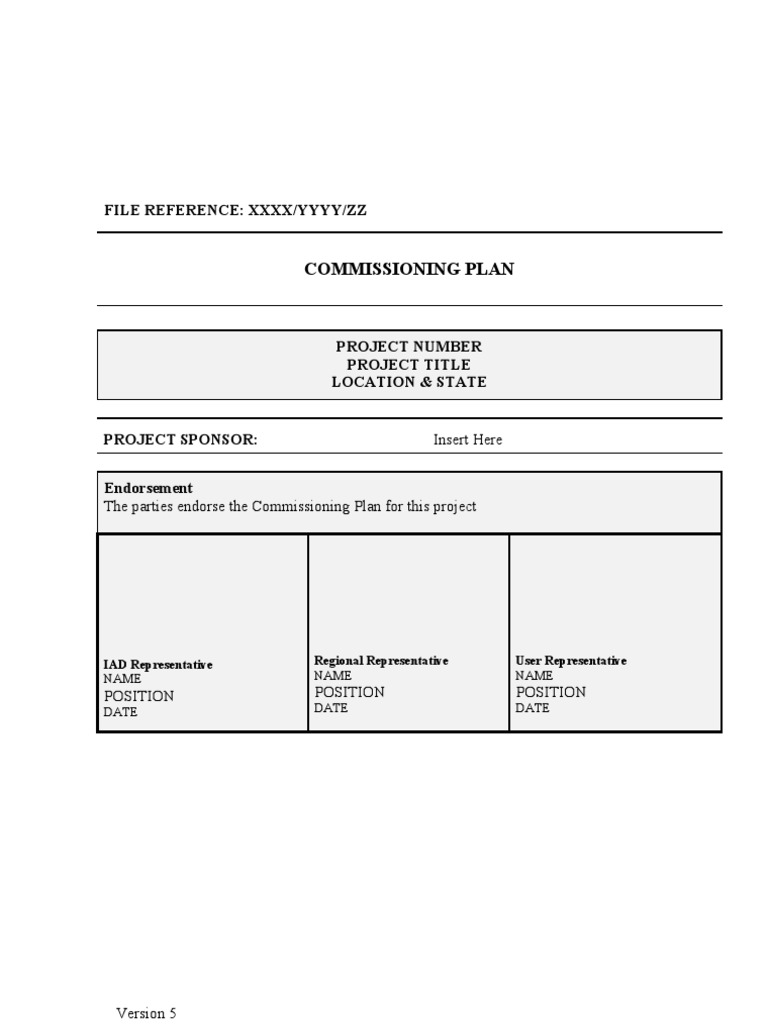 Template Commissioning Plan v5 | PDF