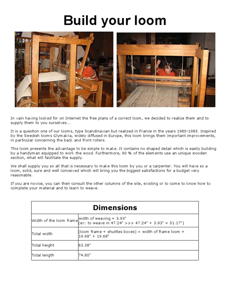Loom Construction Pdf Teaching Methods Materials