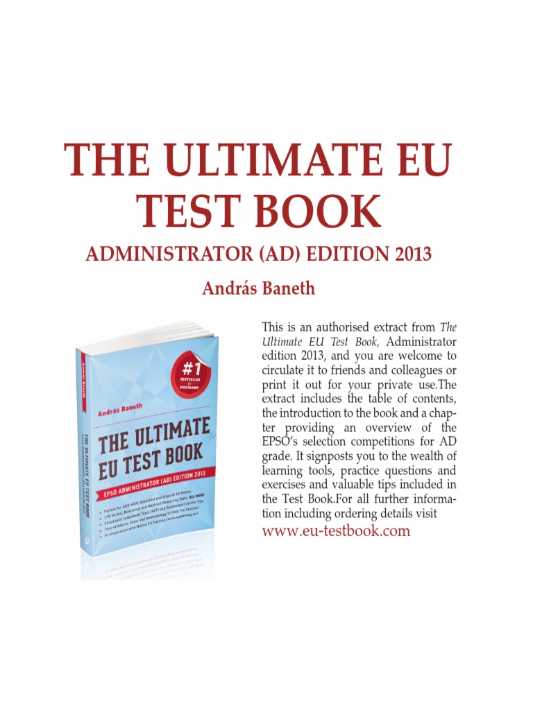 Sample Chapter The Ultimate EU Test Book 2013 Administrator (AD