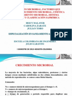 Crecimiento Microbial, Factores Que Afectan El Crecimiento Microbial, Cinética Del Crecimiento Microbial, Sistema Sapróbico y Clasificación Sapróbica