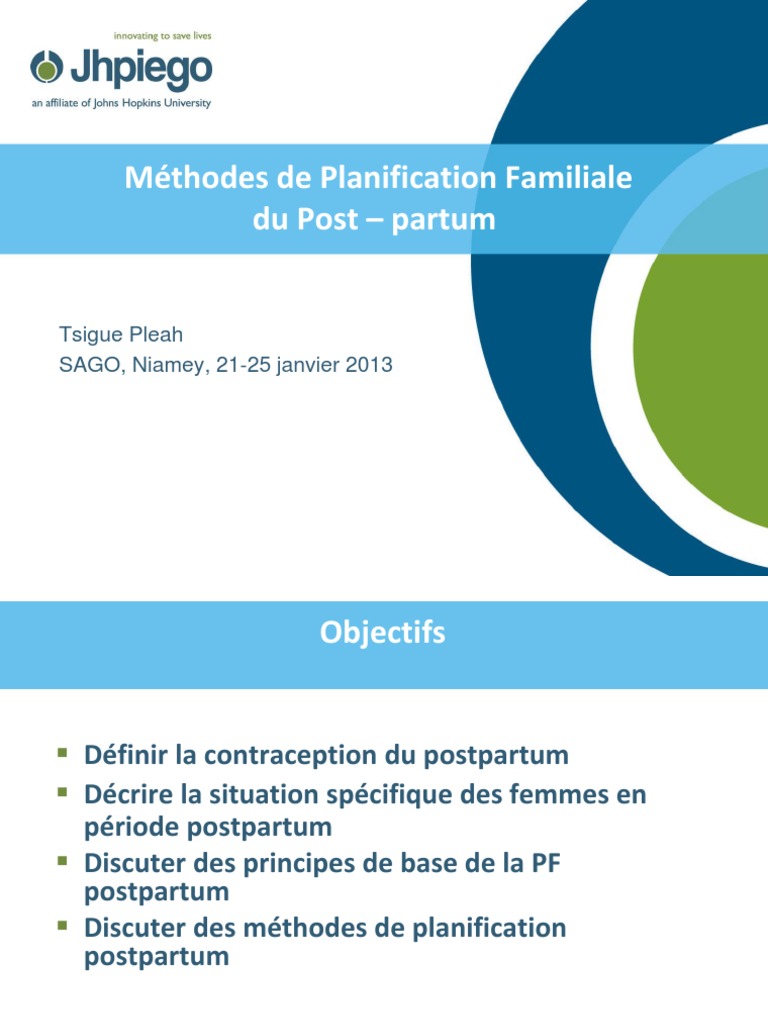 Post Partum Family Planning/Planification Familiale vdu Post – partum | Birth Control | Motherhood