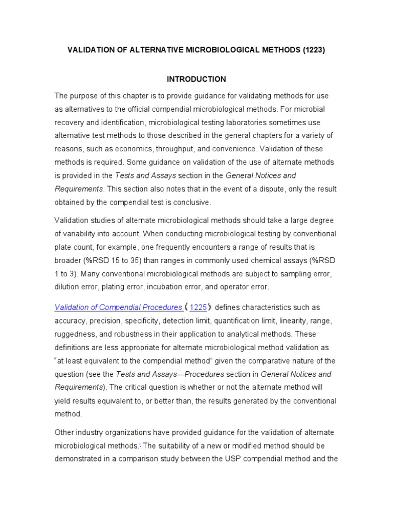 Validating Alternative Microbiological Methods | PDF | Self-Improvement ...