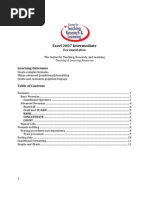 Excel 2007 Intermediate: Learning Outcomes