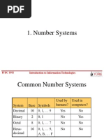 Number Systems: ITEC 1011 Introduction To Information Technologies