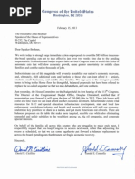 Letter to Speaker John Boehner from 21 Members of Congress regarding Sequestration