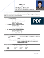 Resume of Md. Iqbal Hossain: Career Objectives