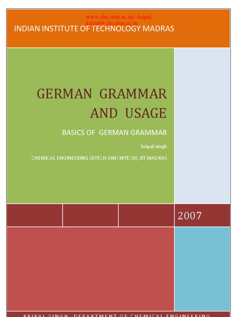 Basics of German Grammar Overview | PDF | Language Arts & Discipline