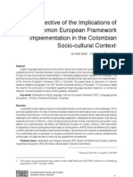 A Perspective On The Implications of The Common European Framework Implementation in Colombia