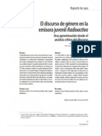 El Discurso de Género en La Emisora Juvenil Radioactiva: Una Aproximación Desde El Análisis Crítico Del Discurso