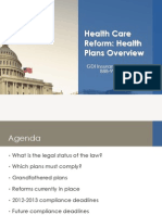 Health Care Reform Health Plans Overview GDI Ins 2-15-13