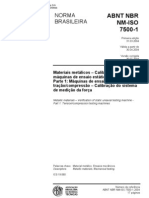 ISO 7500-1 - 2004 - Materiais Metalicos - Calibracao de Maquinas de Ensaio...