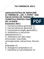 Licenta Farmacie 2011