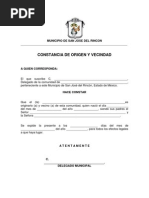 FORMATO MODELO EJEMPLO CARTA DE RESIDENCIA DEL BARRIO LA TOMA