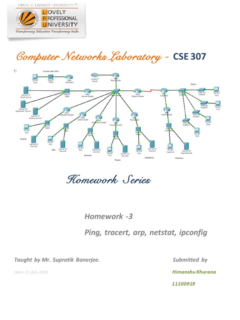 Ipconfig Tracert Ping Arp Netstat PDF Ip Address