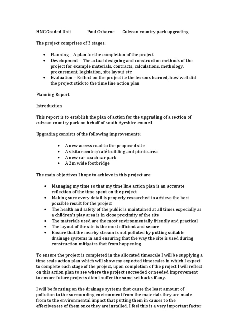 HNC Graded Unit Planning Stage Paul Osborne | PDF | Environmental ...