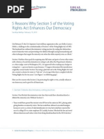 5 Reasons Why Section 5 of the Voting Rights Act Enhances Our Democracy
