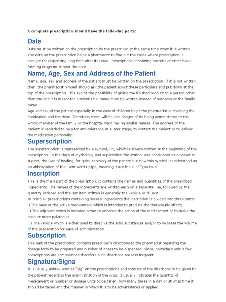 Prescription Parts