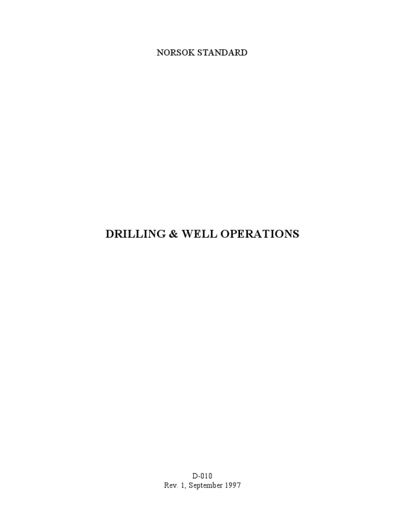 NORSOK D-010: Drilling & Well Operations | PDF | Casing (Borehole ...